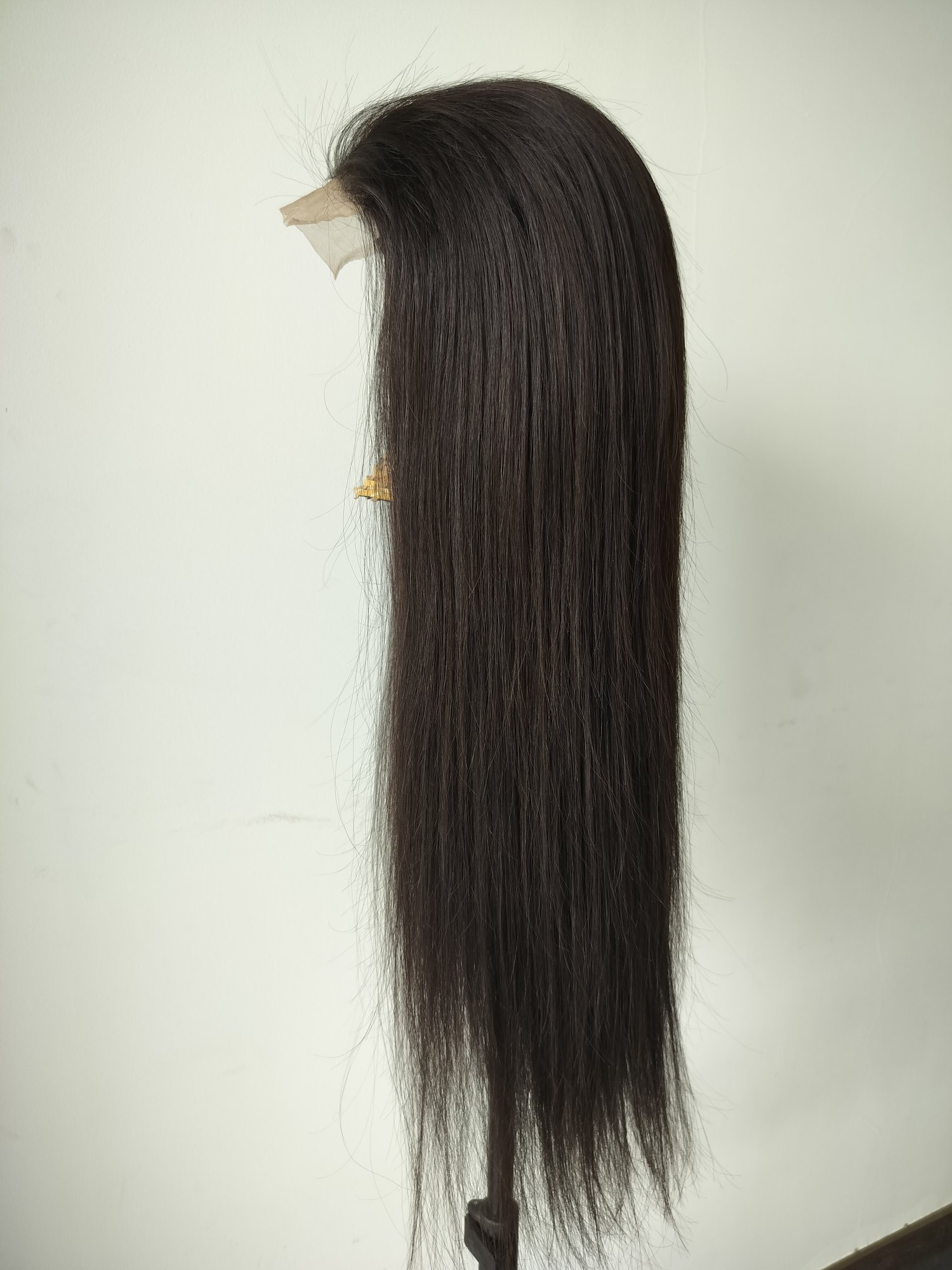 Straight closure wig